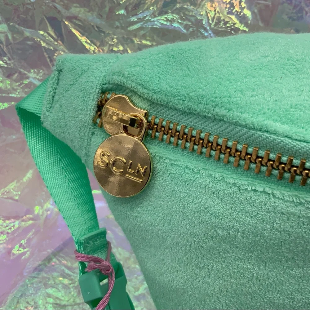 Stoney Clover Lane Terry Cloth Travel Green Fanny Pack Beach Bag